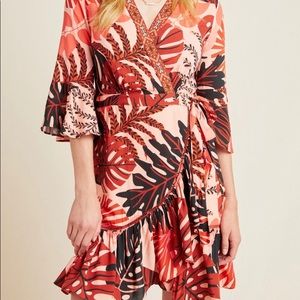 Farm Rio Bruxelles Mini Wrap Dress